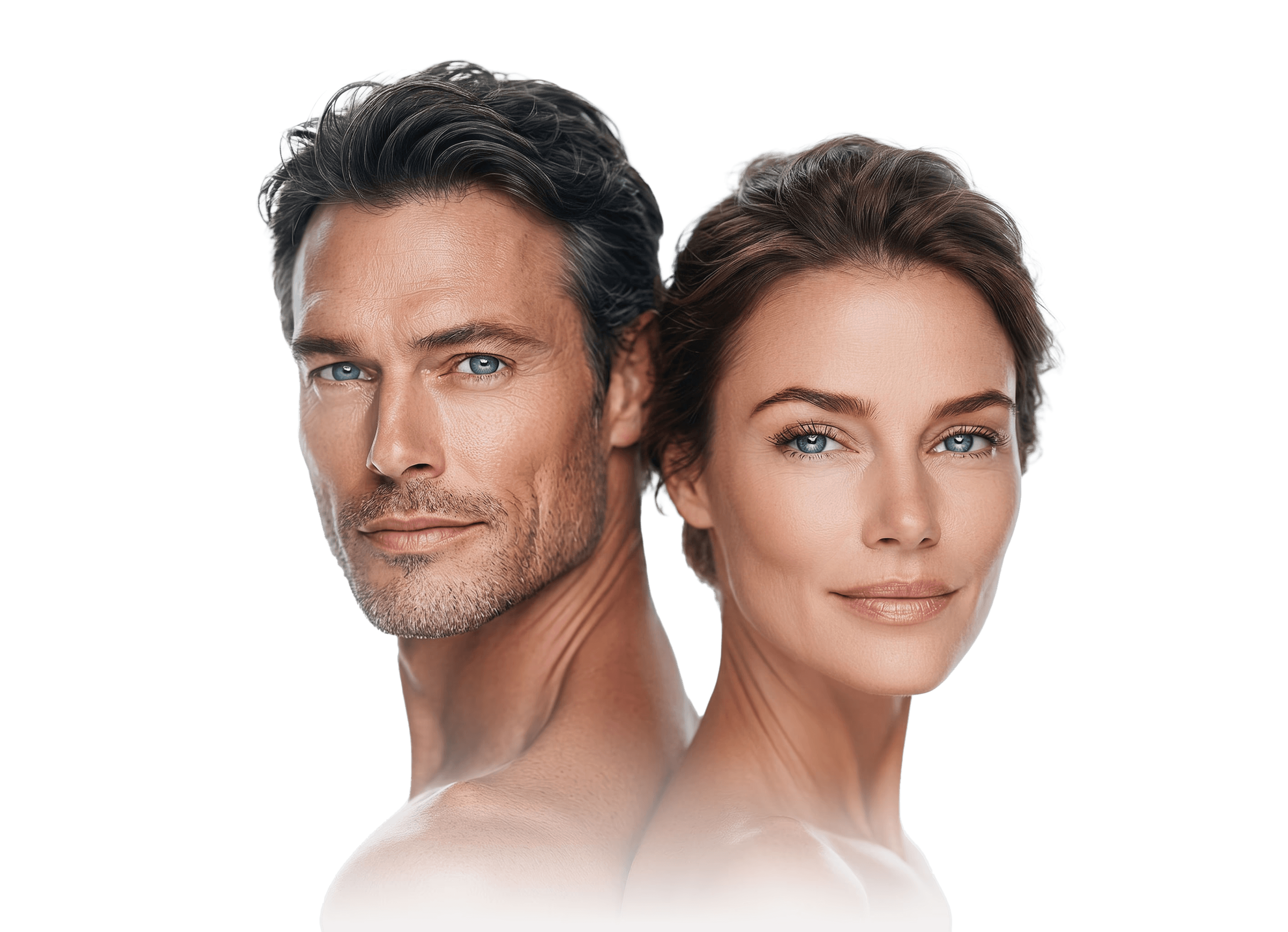 Couple with healthy, age-defying skin