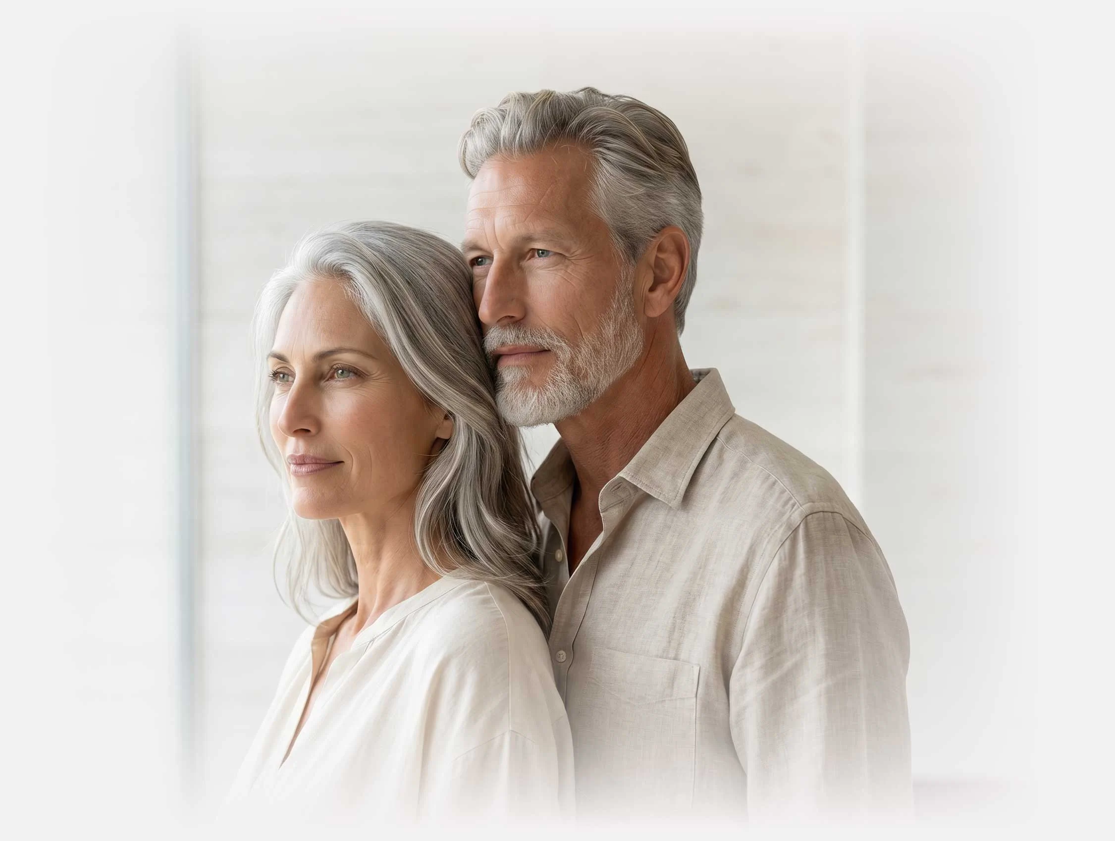 Couple with healthy, age-defying skin